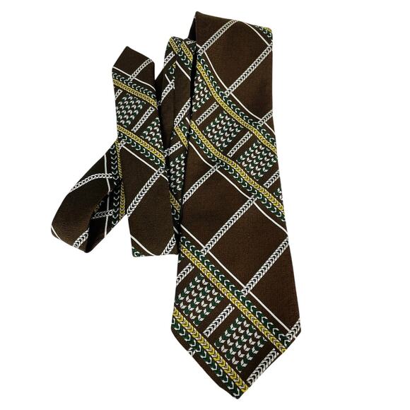 Vintage, Cezanne by Jorsyth Brown Tie, Crisscross Woven Pattern, EUC - Picture 1 of 4
